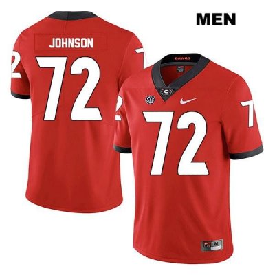 Men's Georgia Bulldogs NCAA #72 Netori Johnson Nike Stitched Red Legend Authentic College Football Jersey TPA6854ML